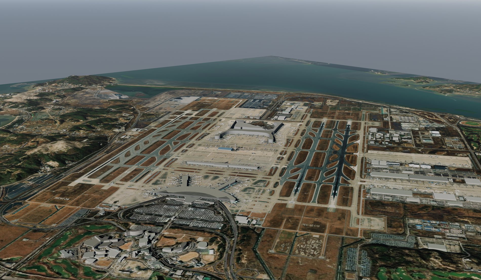 남동 상공에서 본 인천국제공항 전체
